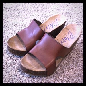 Blowfish Malibu Brown Wedge Sandals